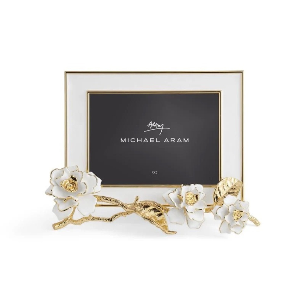 Michael Aram White and Gold Flower Frame